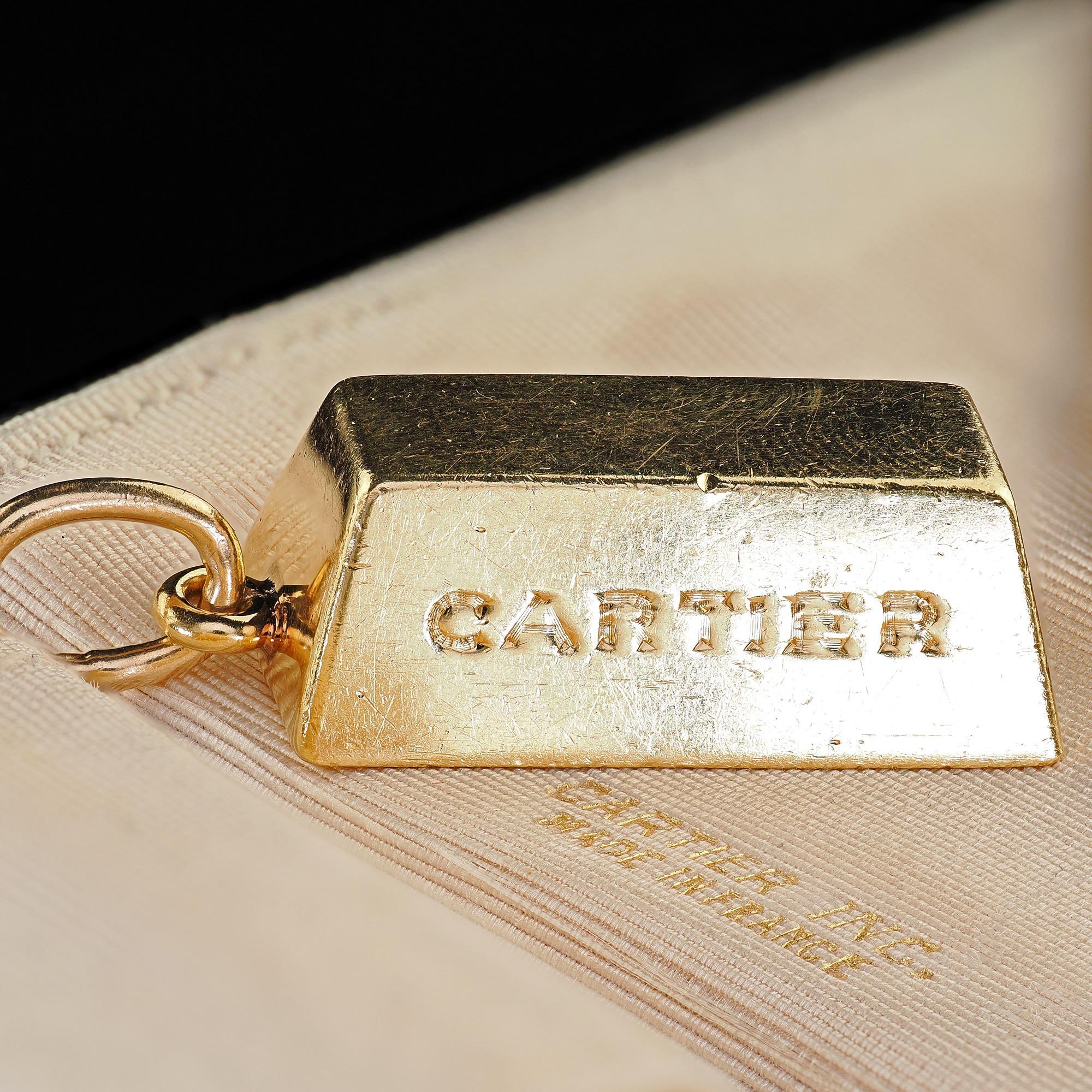 Vintage Estate Cartier 18K Gelbgold 1 OZ Bar-Anhänger, Vintage im Angebot 3