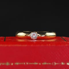 Vintage Estate Cartier Ellipse 18K Yellow Gold Round Diamond Ring - Size 5 1/4