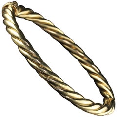 Vintage Estate David Yurman 18 Karat Yellow Gold Twist Bangle Bracelet