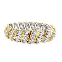 Vintage Estate Diamond Barber Pole Retro Link Bracelet