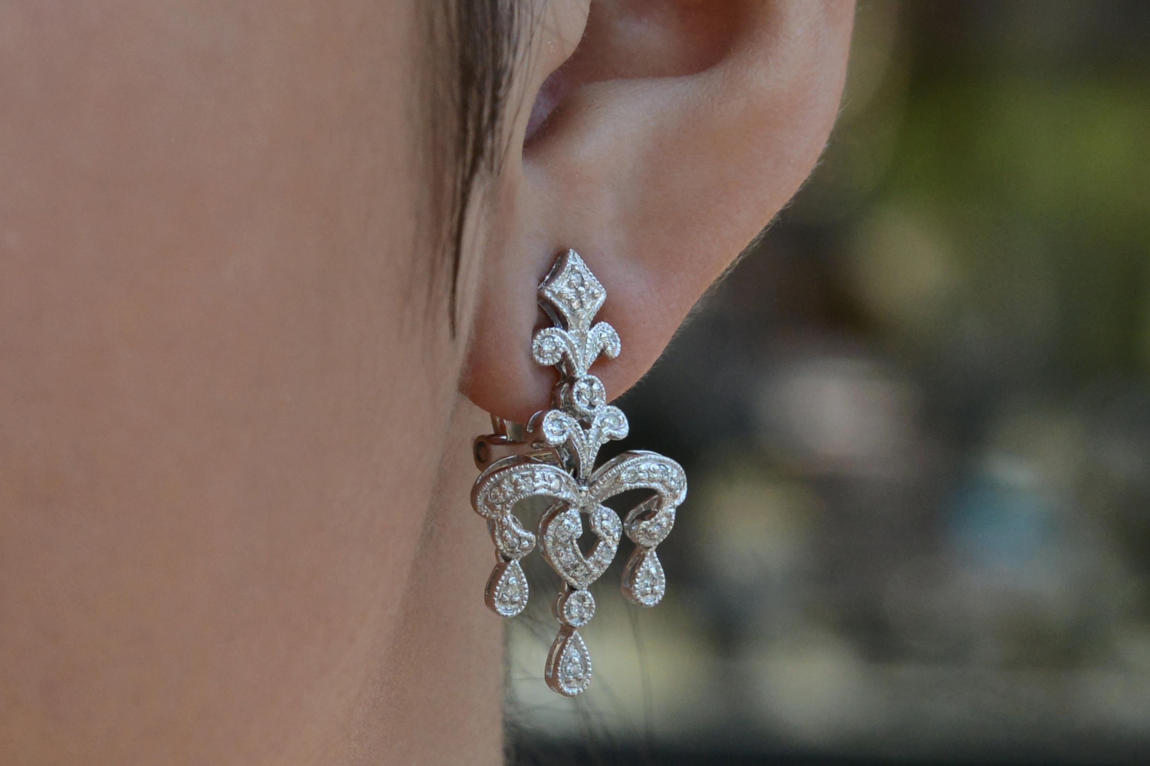 vintage diamond chandelier earrings