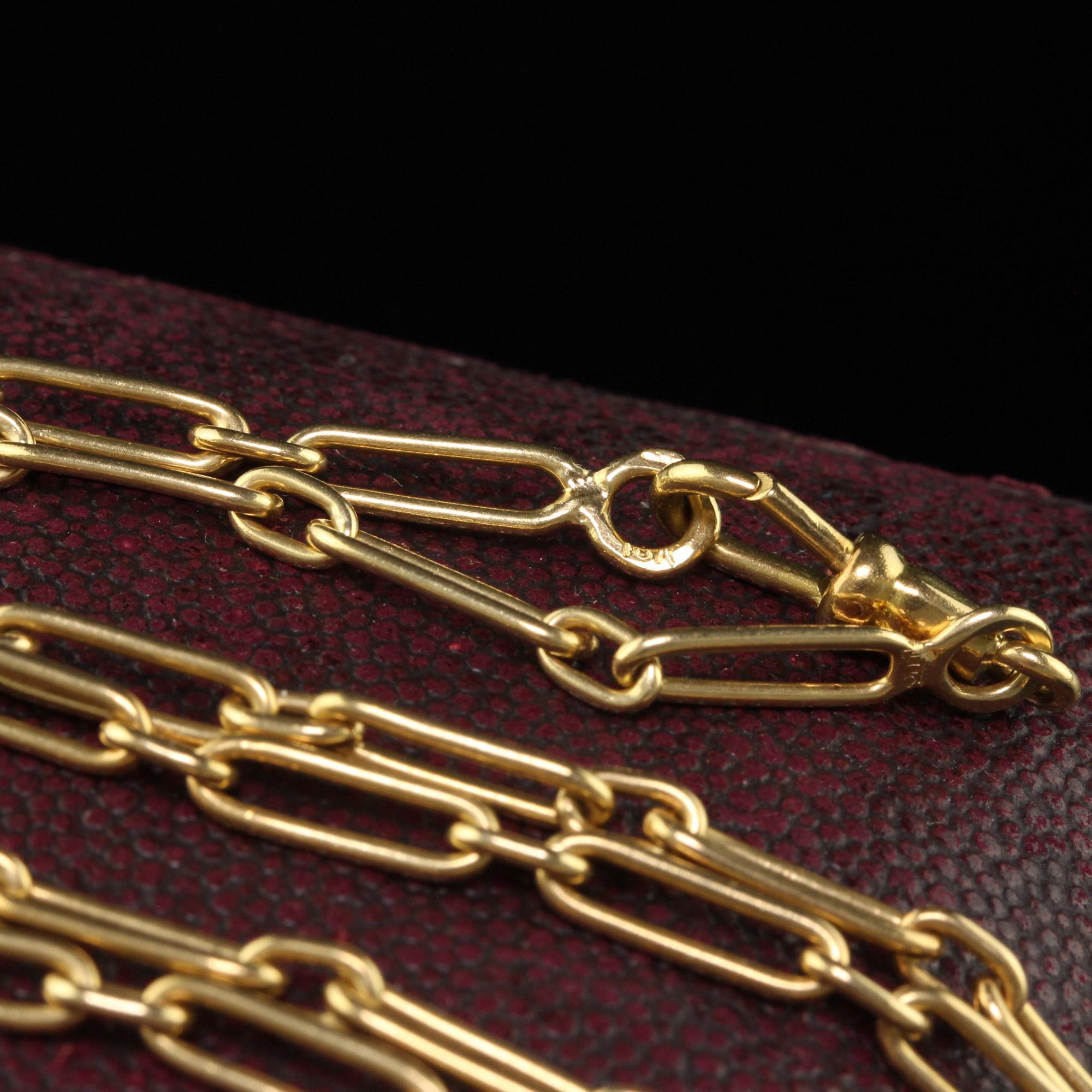 Women's Vintage Estate French 18K Yellow Gold Paperclip Link Chain - 24.5 inches