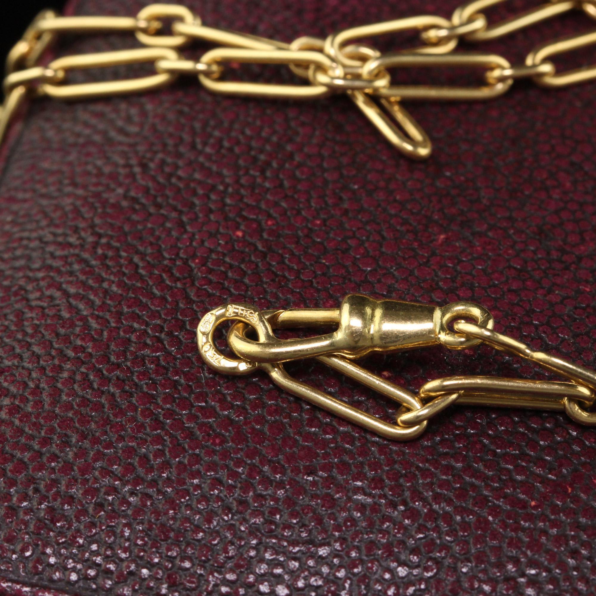 Vintage Estate French 18K Yellow Gold Paperclip Link Chain - 24.5 inches 1
