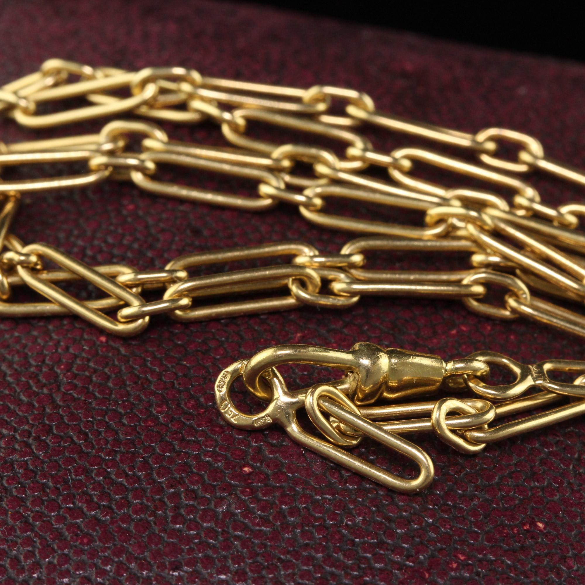 Vintage Estate French 18K Yellow Gold Paperclip Link Chain - 24.5 inches 2