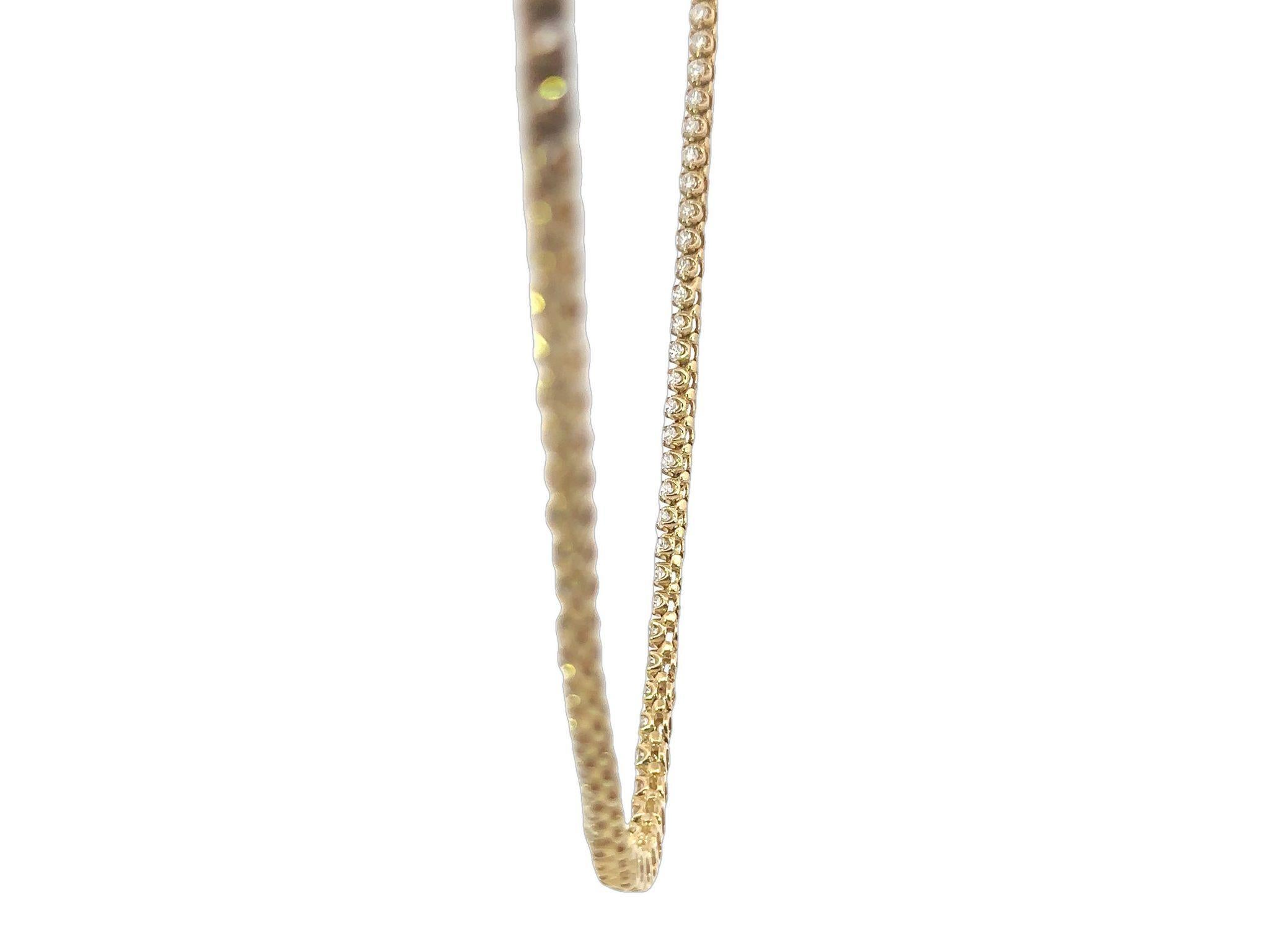 Vintage Diamant-Halskette Riviera mit ~8 Karat Diamant 14K Gelbgold abgestufte Riviera-Halskette Damen im Angebot