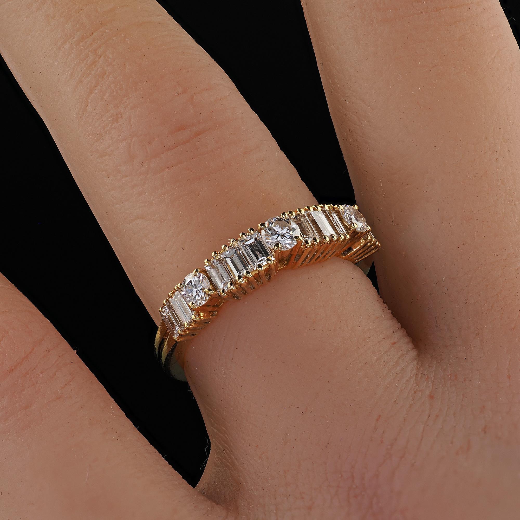 Vintage Estate H. Stern 18K Gelbgold Diamant Baguette-Ehering, Vintage im Angebot 4