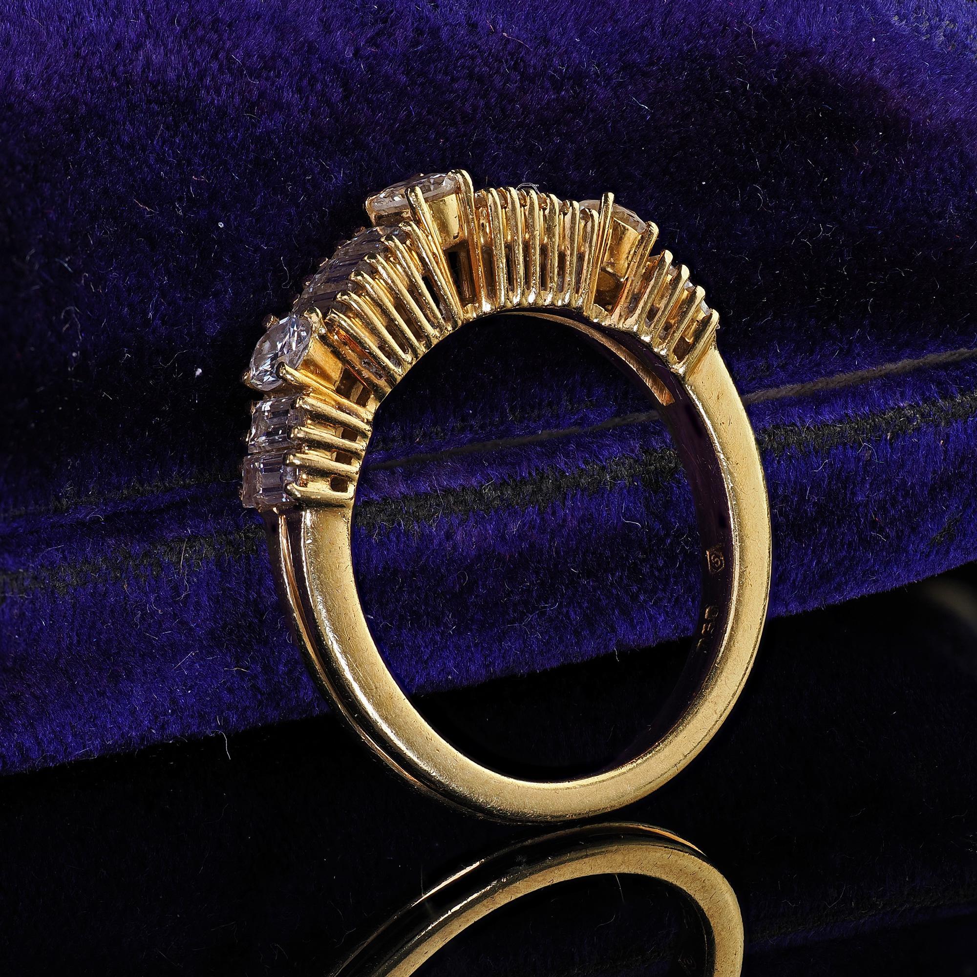 Vintage Estate H. Stern 18K Gelbgold Diamant Baguette-Ehering, Vintage (Zeitgenössisch) im Angebot