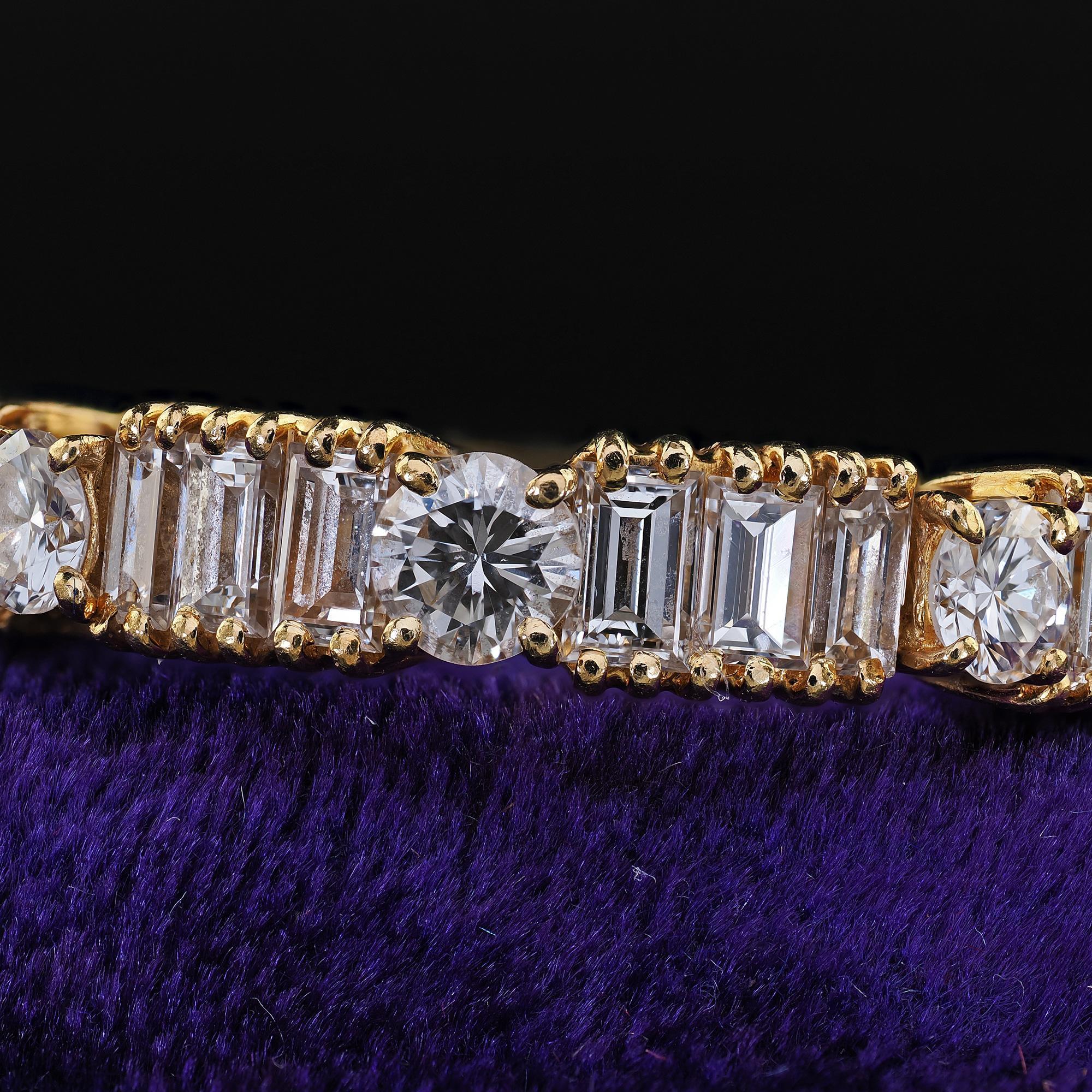 Vintage Estate H. Stern 18K Gelbgold Diamant Baguette-Ehering, Vintage Damen im Angebot