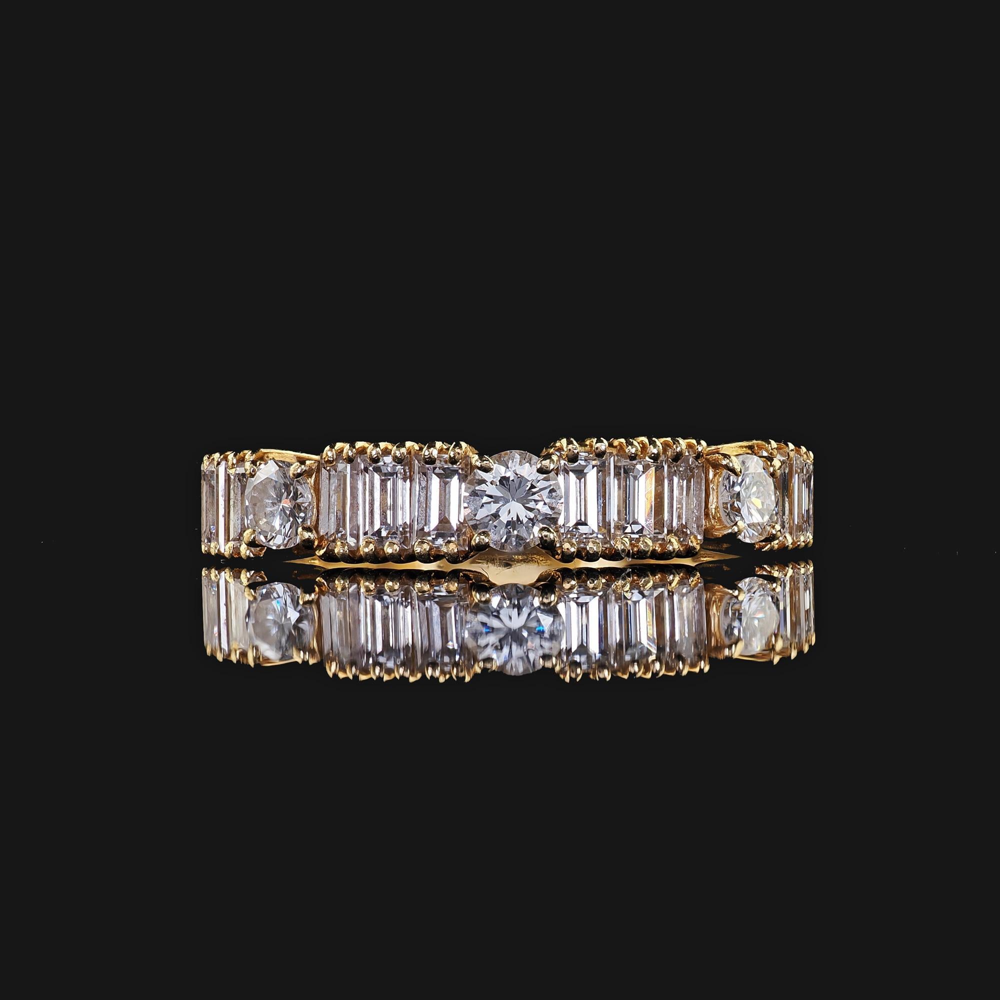Vintage Estate H. Stern 18K Gelbgold Diamant Baguette-Ehering, Vintage im Angebot 1