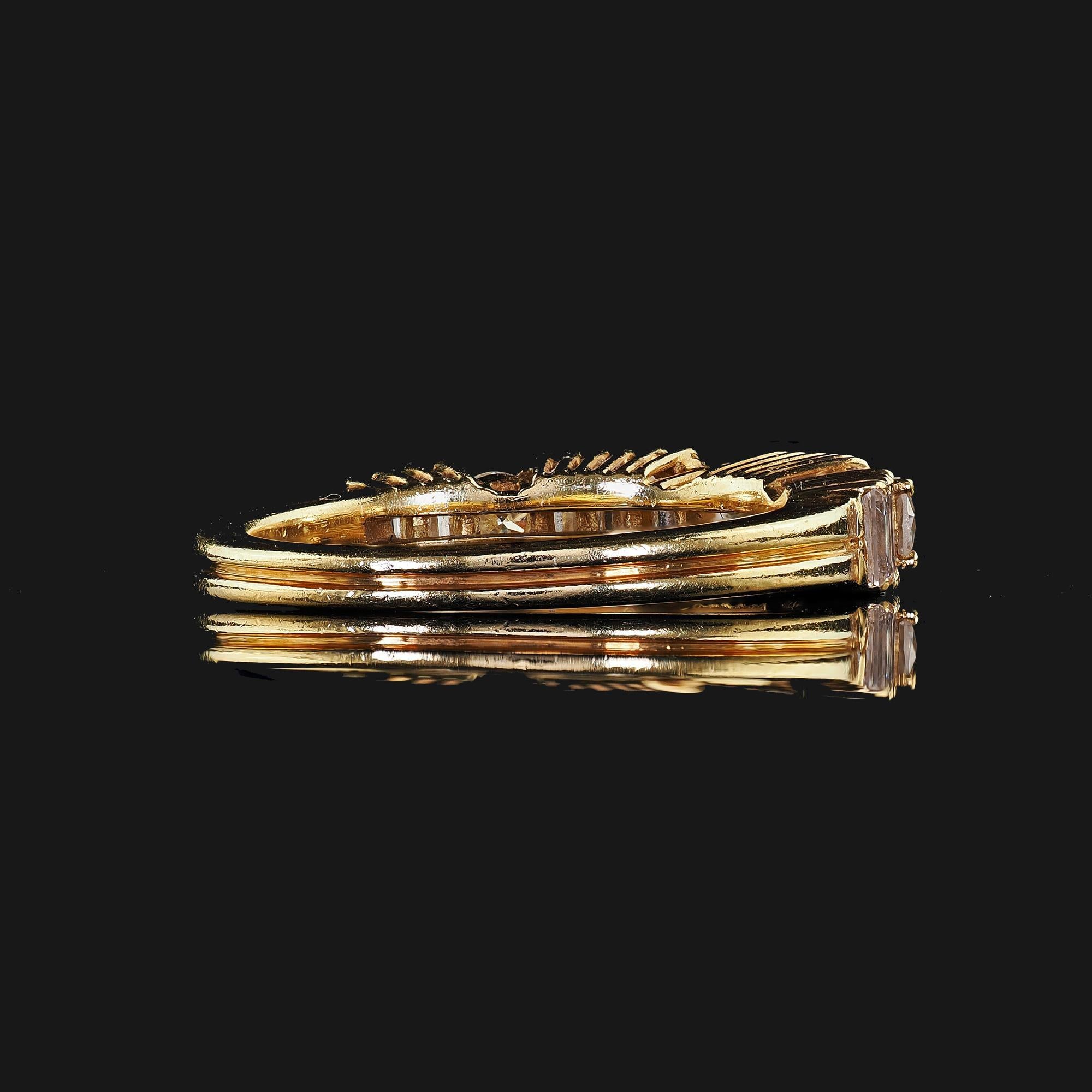 Vintage Estate H. Stern 18K Gelbgold Diamant Baguette-Ehering, Vintage im Angebot 2