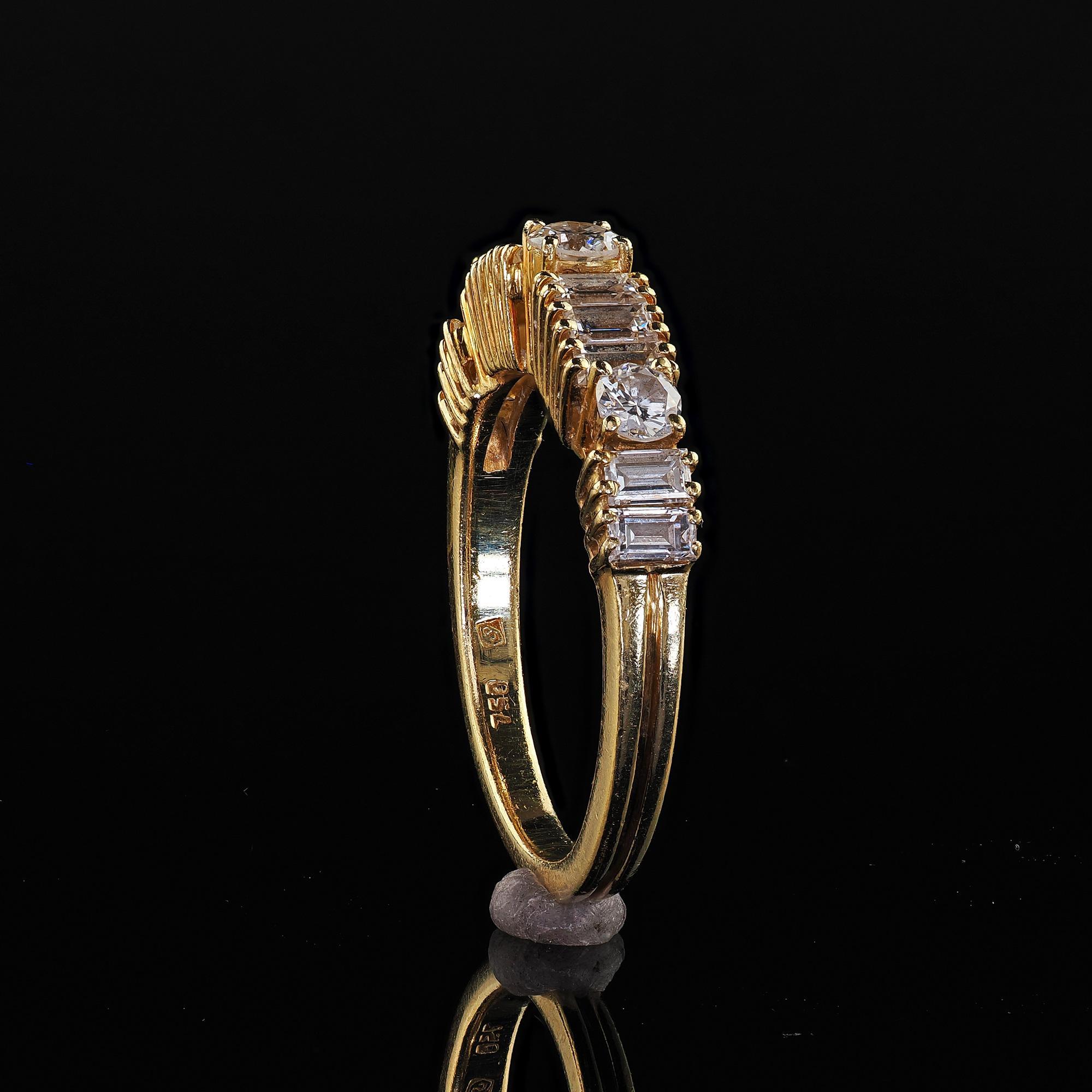 Vintage Estate H. Stern 18K Gelbgold Diamant Baguette-Ehering, Vintage im Angebot 3