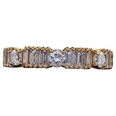 Vintage Estate H. Stern 18K Yellow Gold Diamond Baguette Wedding Band Ring