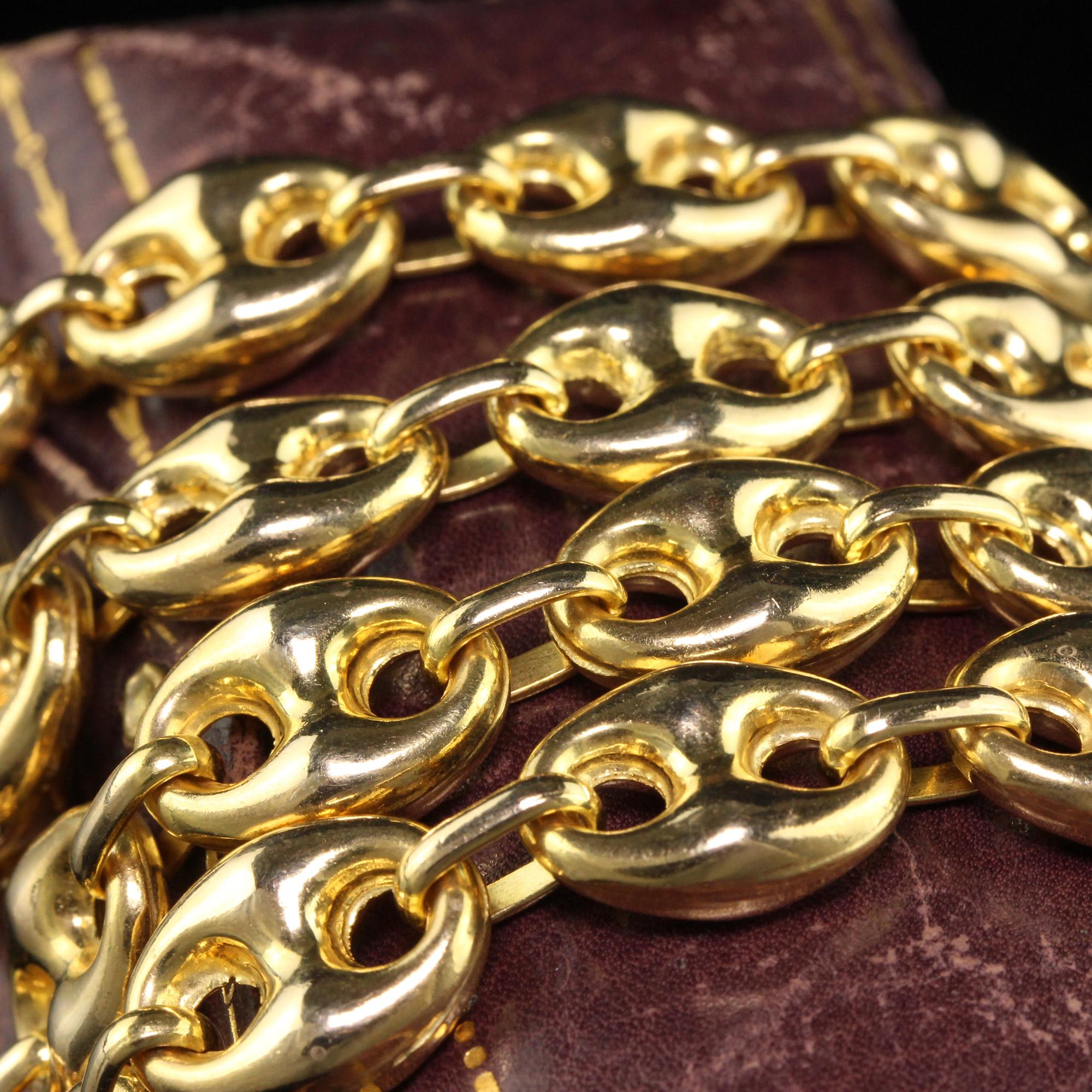 Collar de eslabones Vintage Estate Italian 14k Yellow Gold Mariners Gucci Contemporáneo