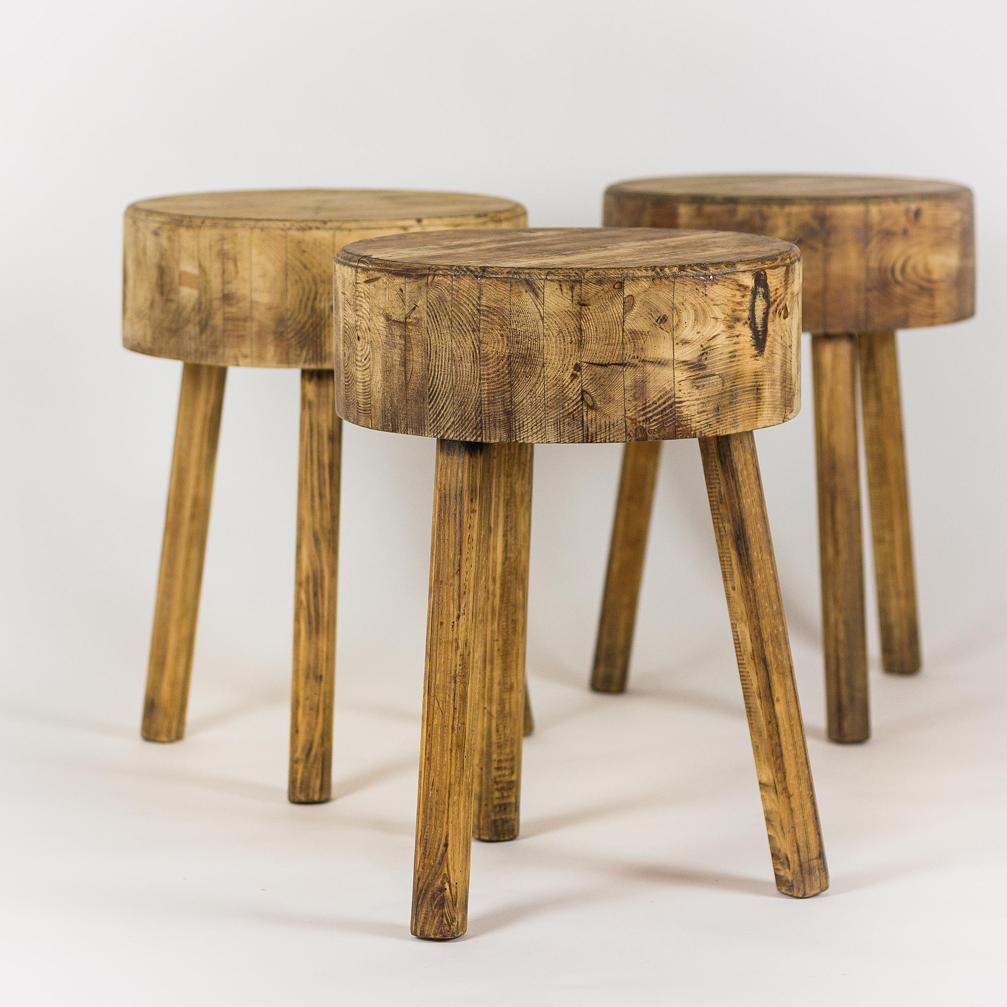 Hand-Crafted Vintage Estate Made Stools