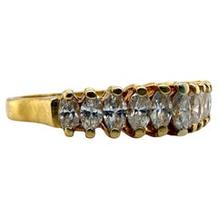 Vintage Estate Marquise Diamond Band in oro giallo 18 carati