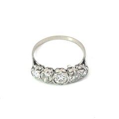 Vintage Estate Platinum 5 Diamond Ring