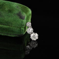 Vintage Estate Platinum Diamond Drop Pendant
