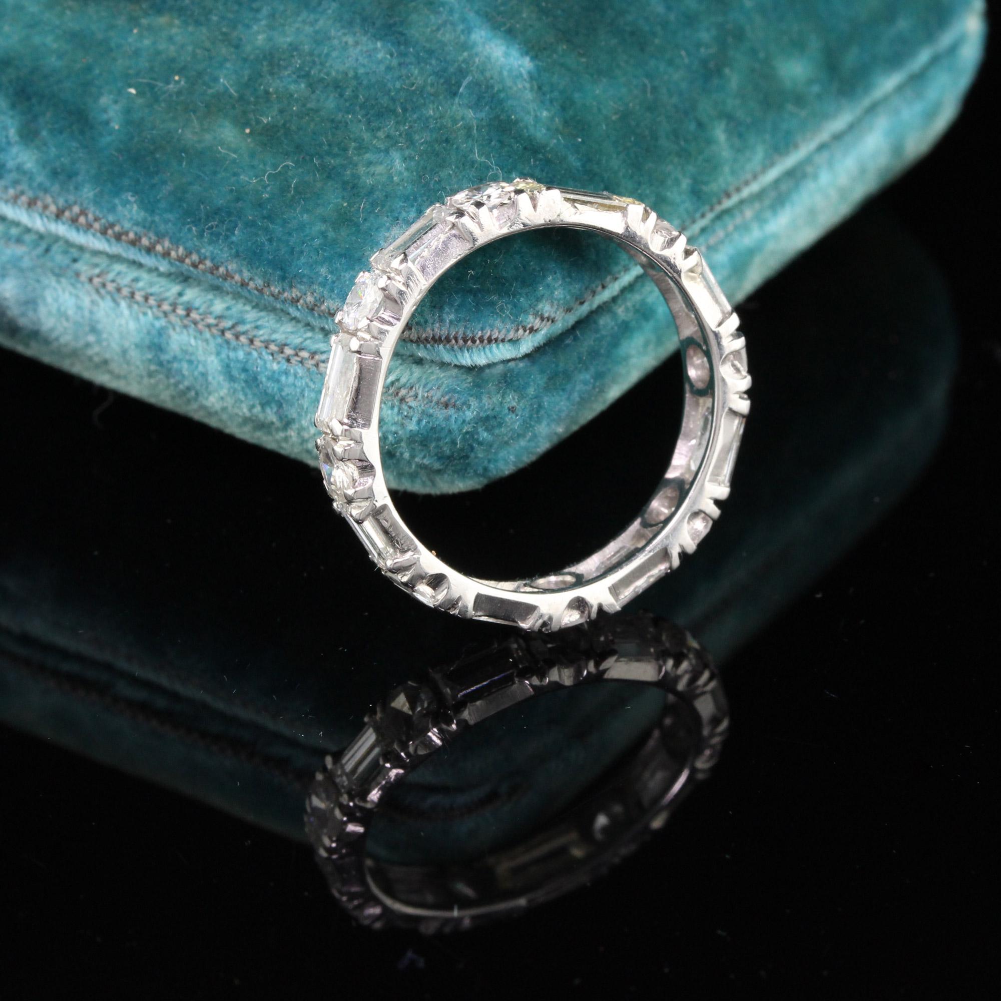 Retro Vintage Estate Platinum Diamond Eternity Band