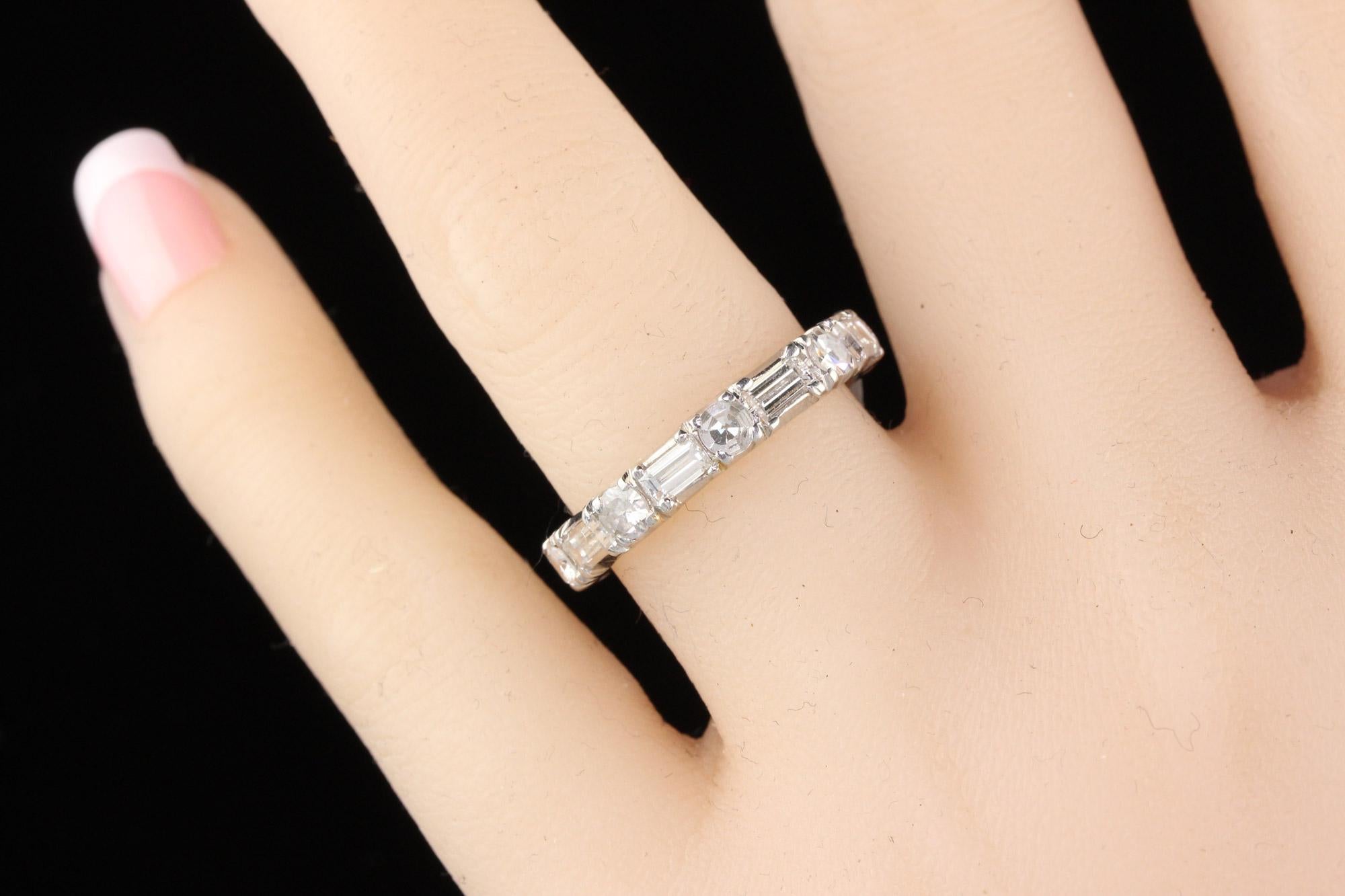 Vintage Estate Platinum Diamond Eternity Band In Good Condition In Great Neck, NY