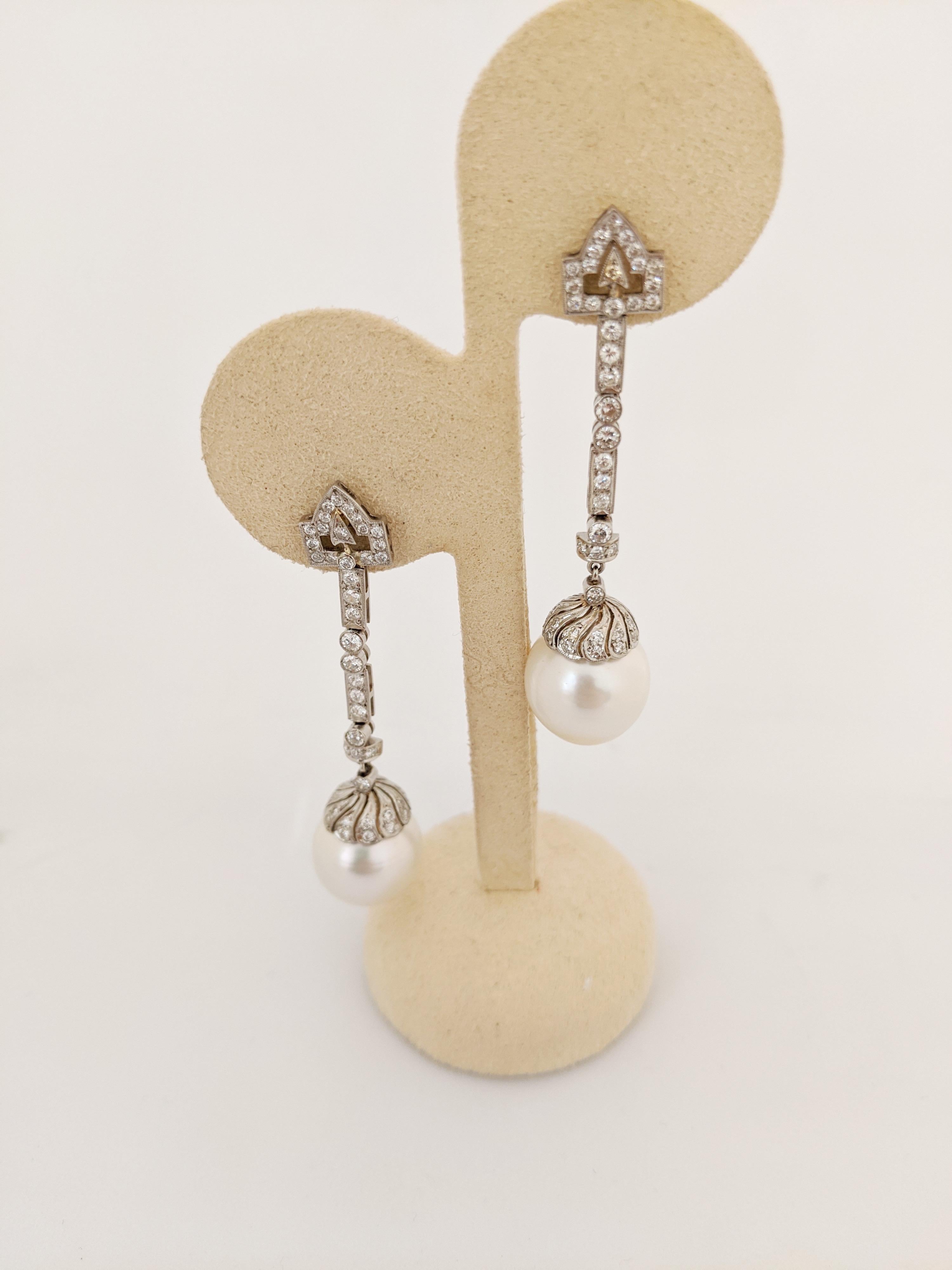 pearl art deco earrings