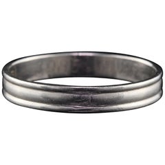 Antique Estate Platinum Wedding Band, Unisex, circa 1985