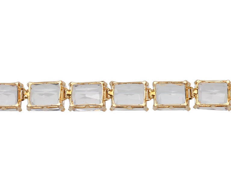 Women's or Men's Vintage Estate Rock Crystal Bracelet For Sale