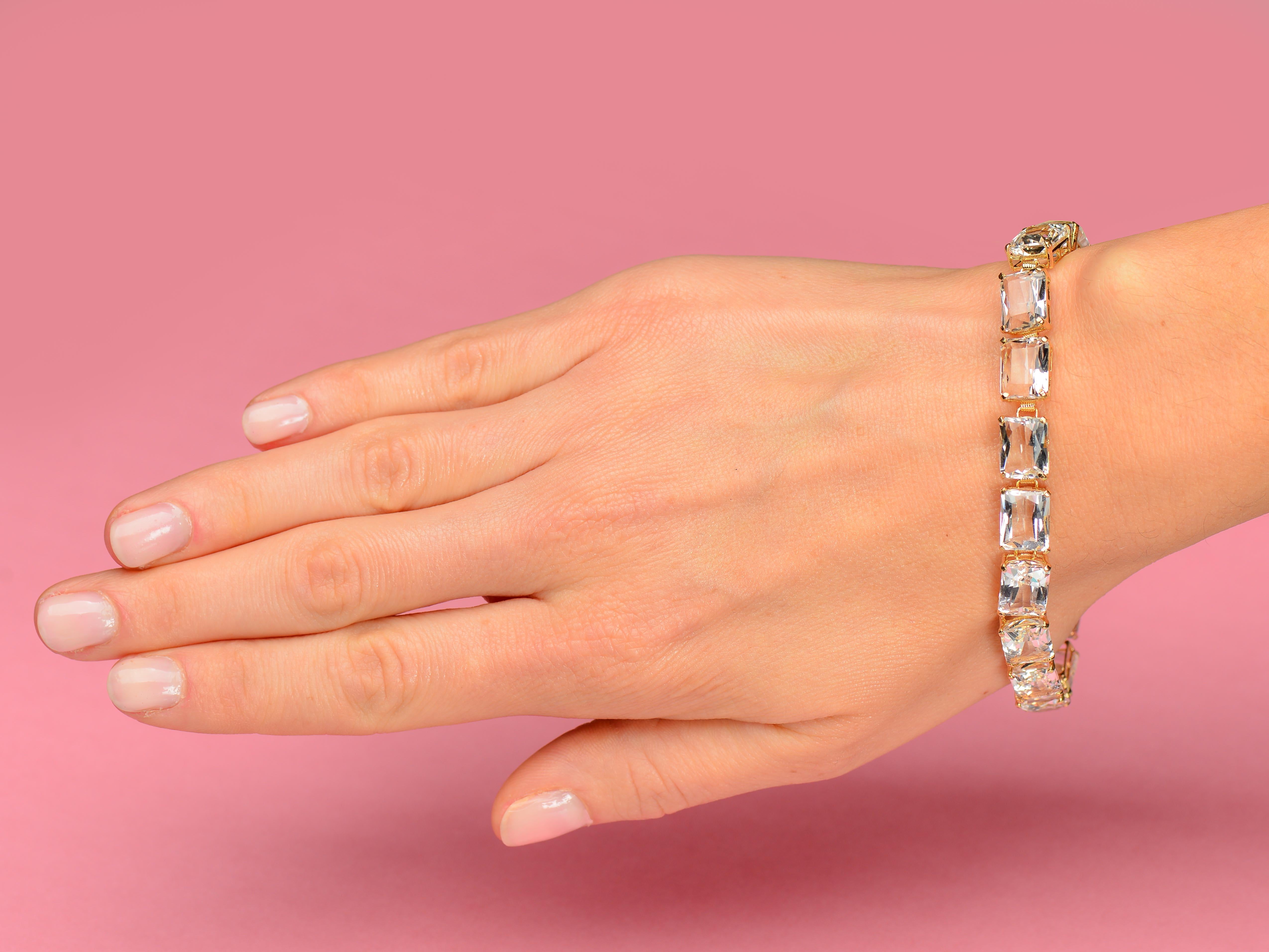 Women's or Men's Vintage Estate Rock Crystal Bracelet