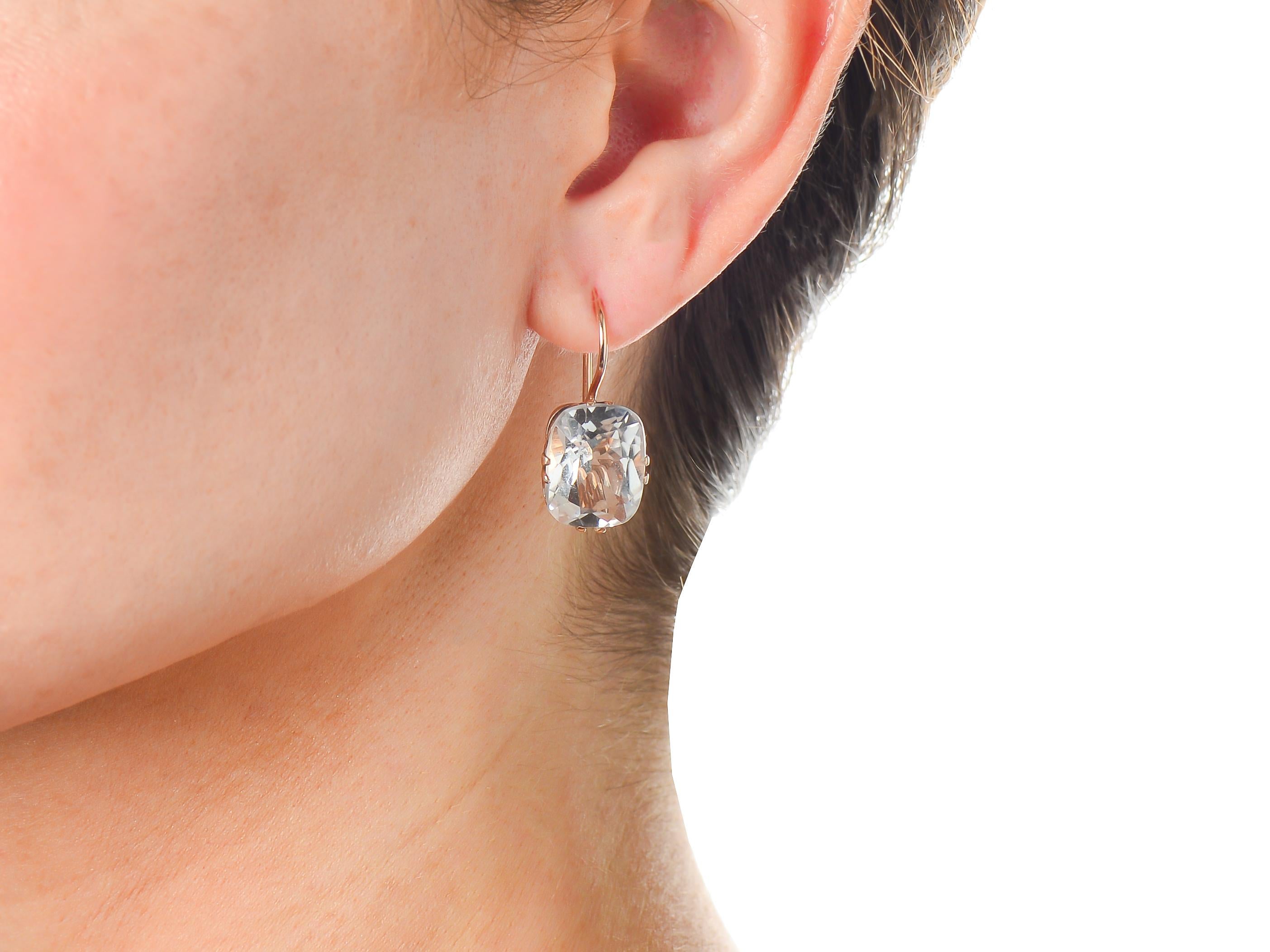 Women's or Men's Vintage Estate Rock Crystal Earrings