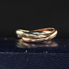 Vintage Estate Tiffany and Co 14K Tri Gold Rolling Ring Band - Size 6 3/4