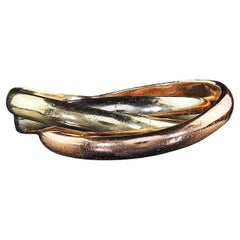 Vintage Estate Tiffany and Co 14K Tri Gold Rolling Ring Band - Size 6 3/4