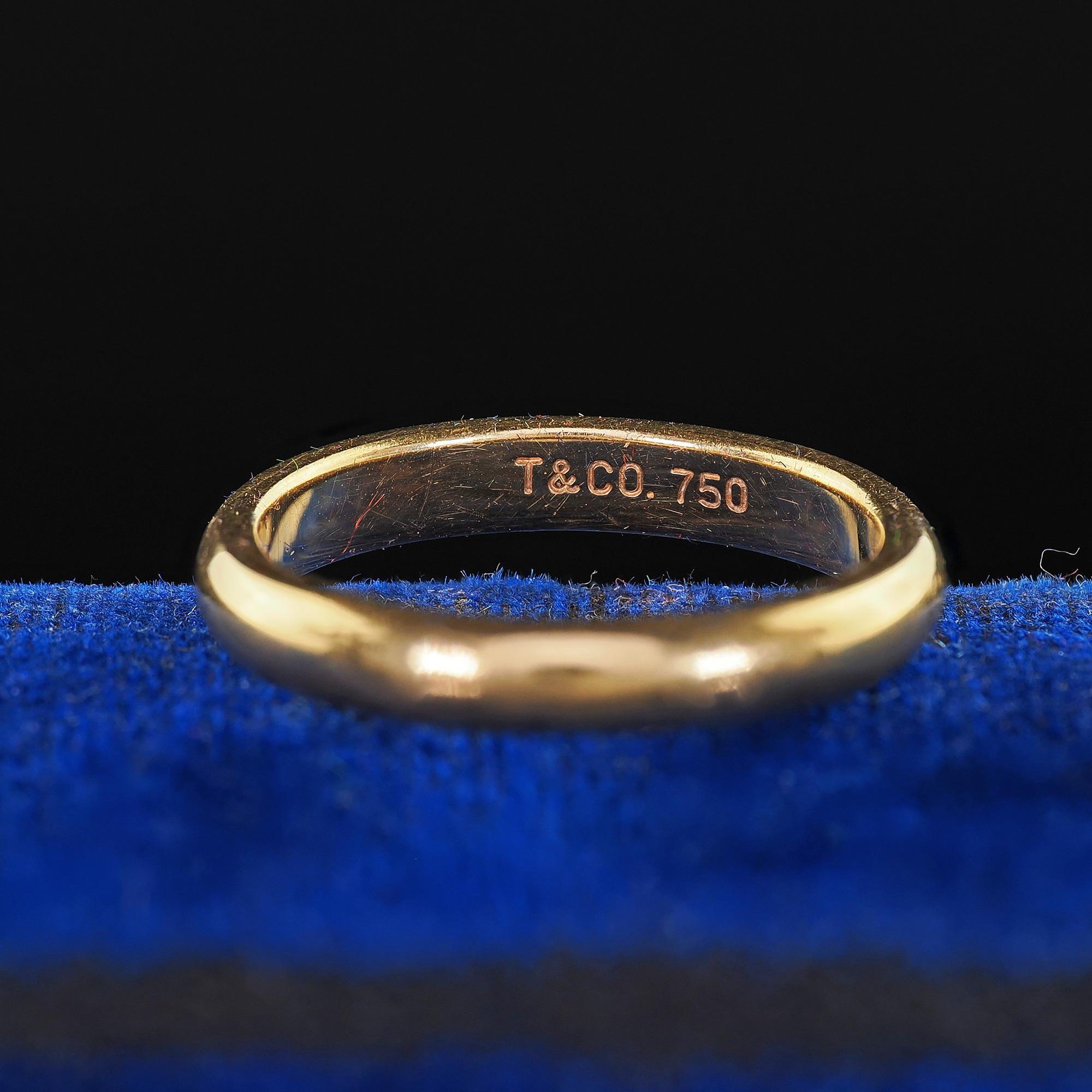Vintage Estate Tiffany Co. 18K Gelbgold Classic Wedding Band Ring - Größe 4 3/4. Damen im Angebot