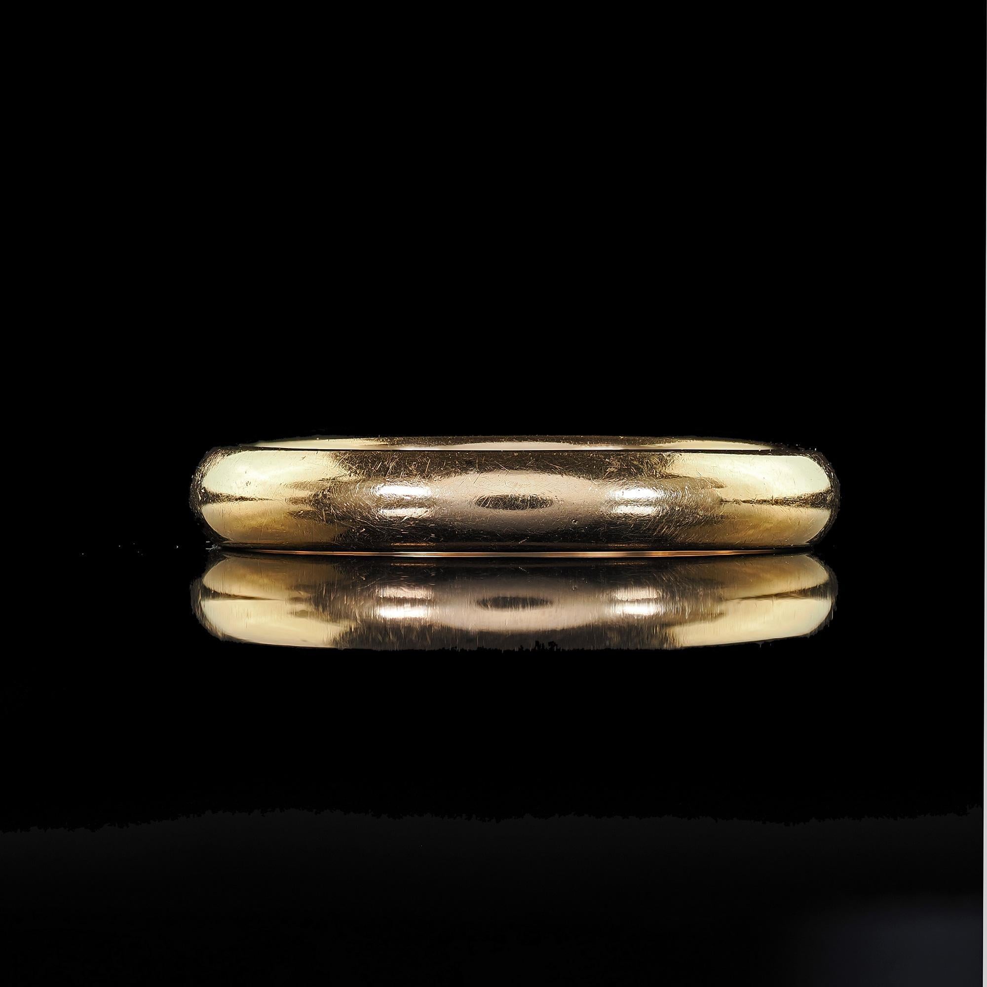 Vintage Estate Tiffany Co. 18K Gelbgold Classic Wedding Band Ring - Größe 4 3/4. im Angebot 1