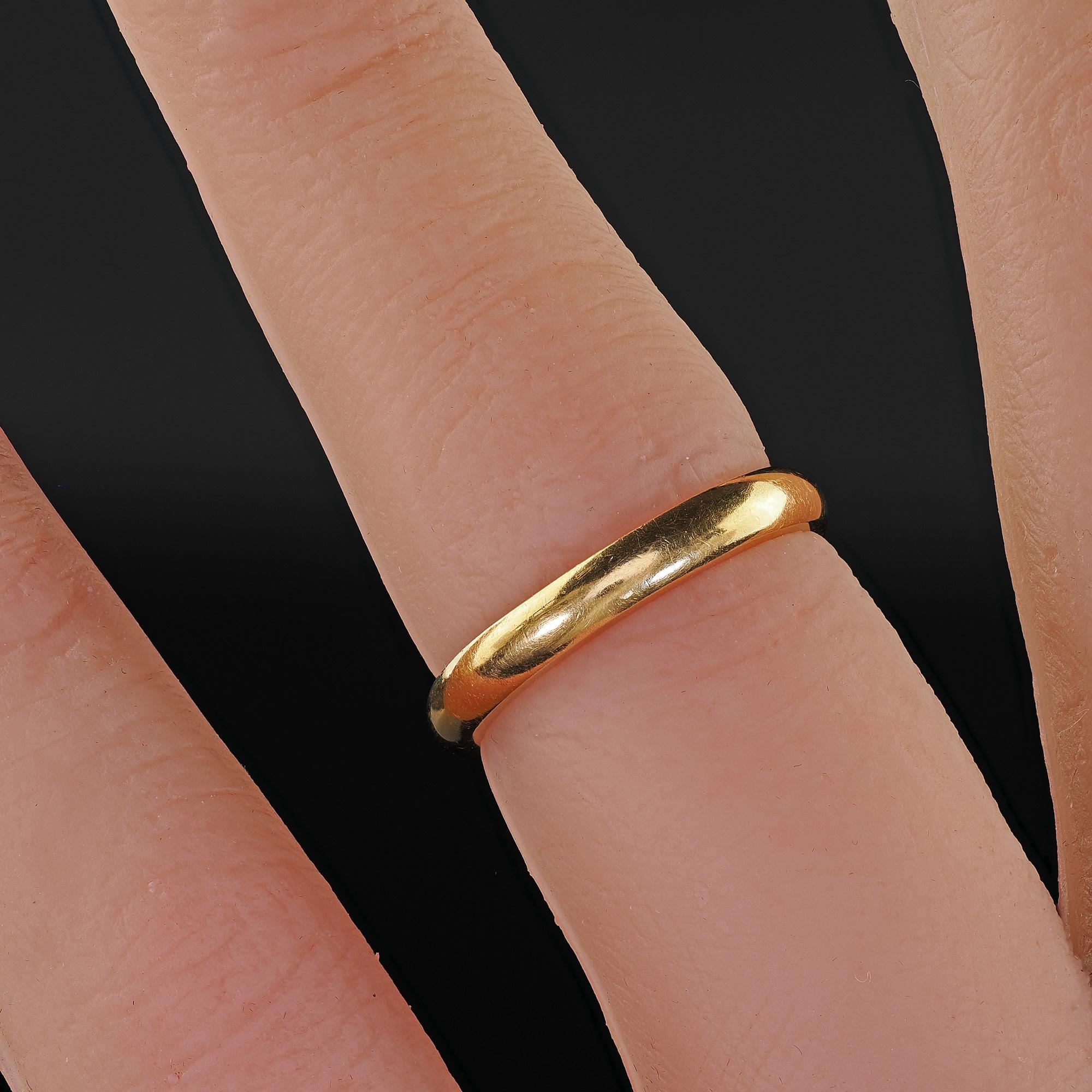 Vintage Estate Tiffany Co. 18K Gelbgold Classic Wedding Band Ring - Größe 4 3/4. im Angebot 3