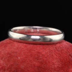 Vintage Estate Van Cleef & Arpels Platinum Classic Engraved Wedding Band