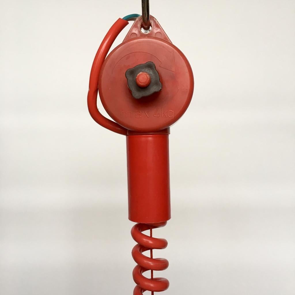 Vintage Estonian Red Metal Pendant Lamp from Zesi Nowe, 1970s For Sale 6