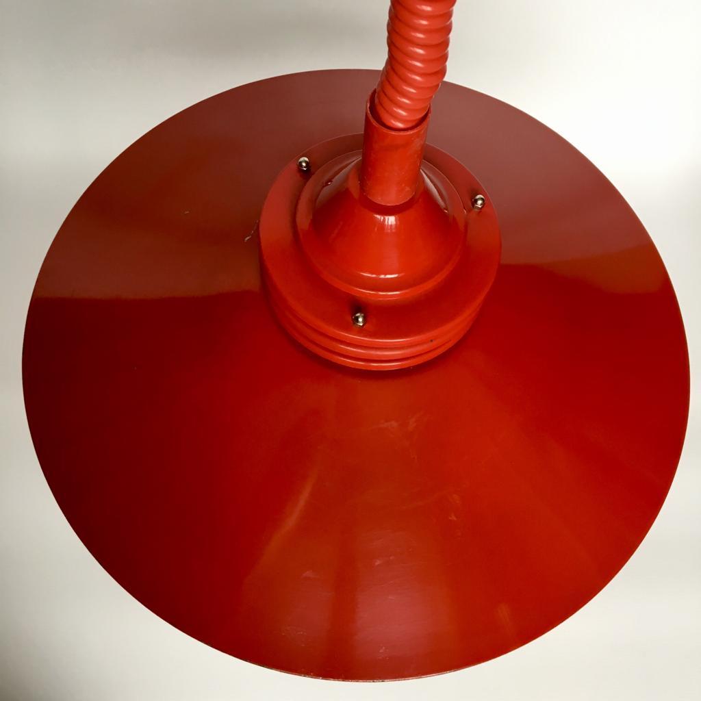 Late 20th Century Vintage Estonian Red Metal Pendant Lamp from Zesi Nowe, 1970s For Sale