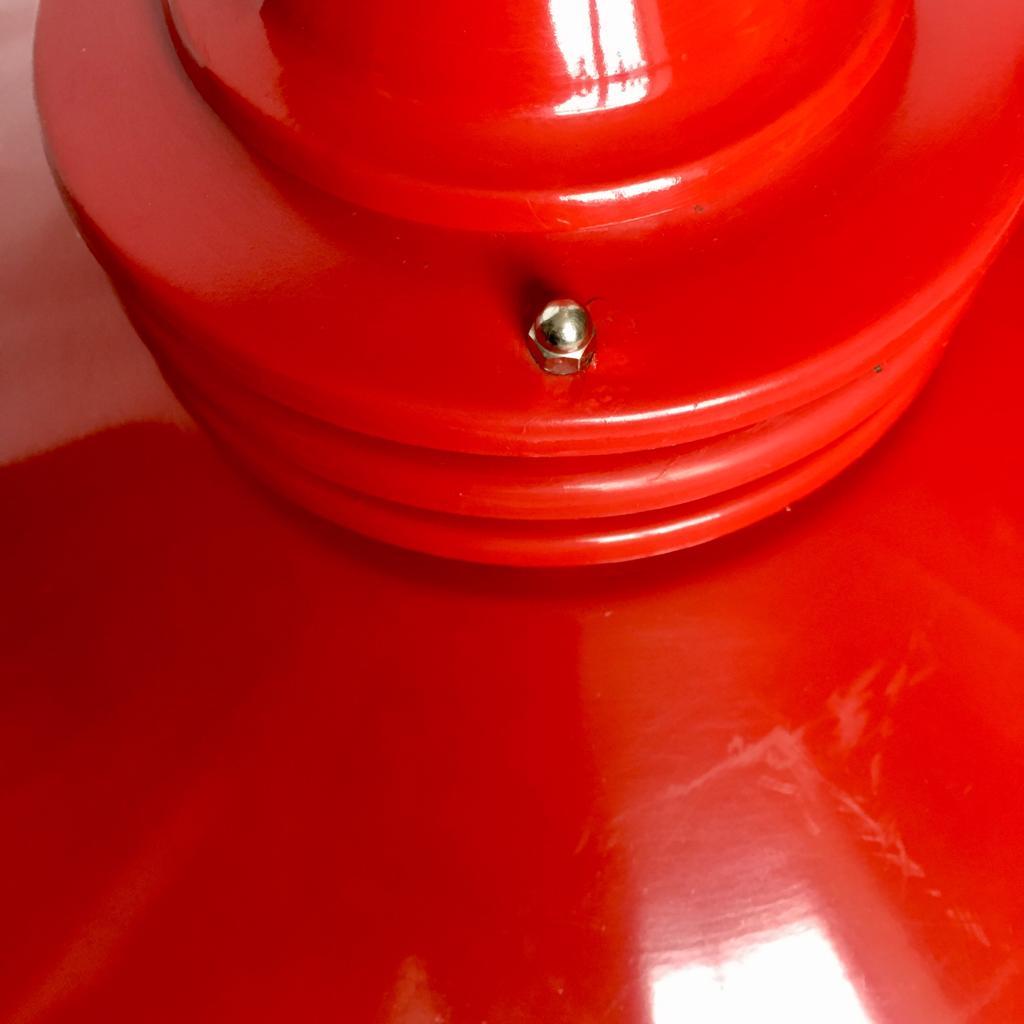 Vintage Estonian Red Metal Pendant Lamp from Zesi Nowe, 1970s For Sale 3