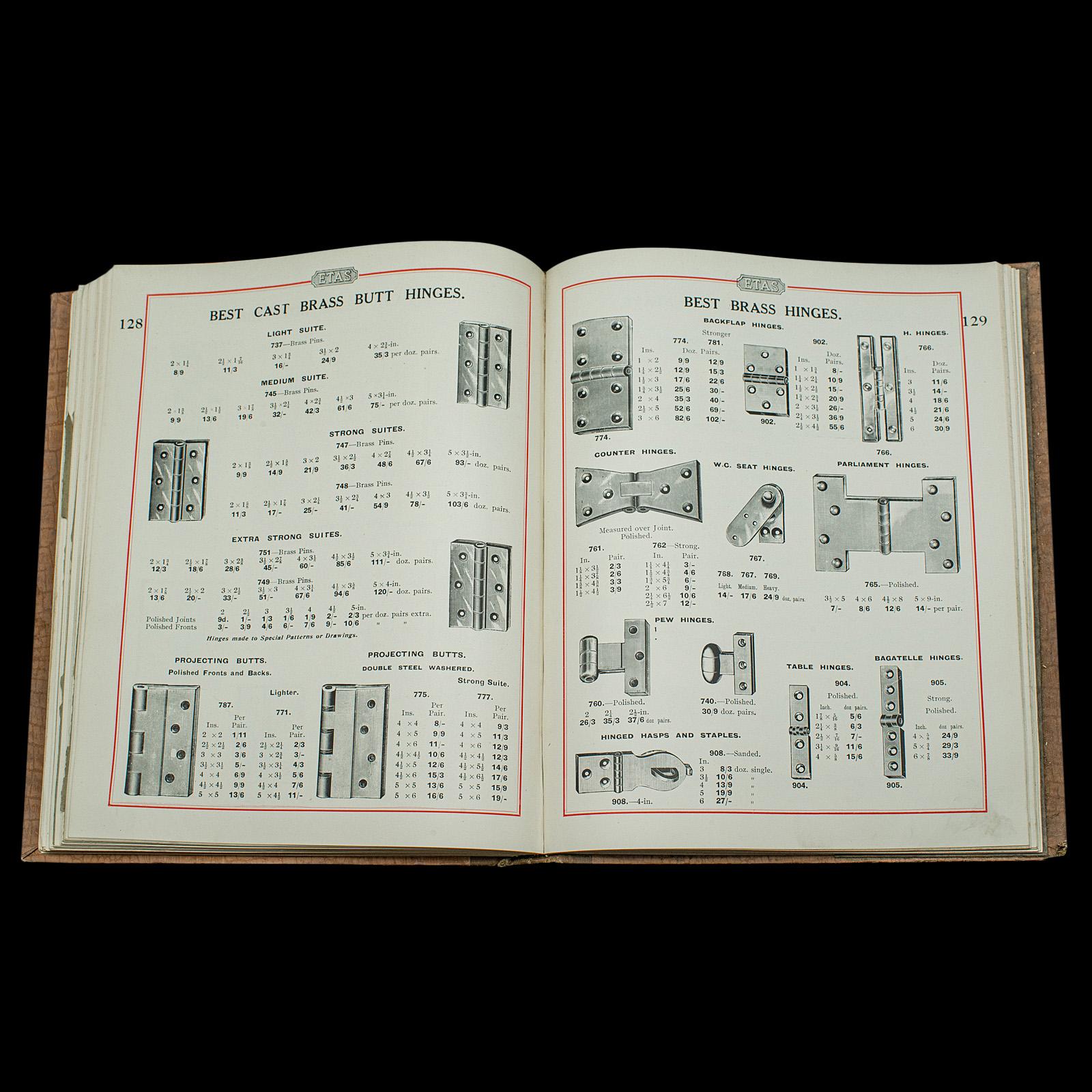 Vintage ETAS Lock Catalogue, English, Illustrated, Trade Directory, Circa 1930 For Sale 3