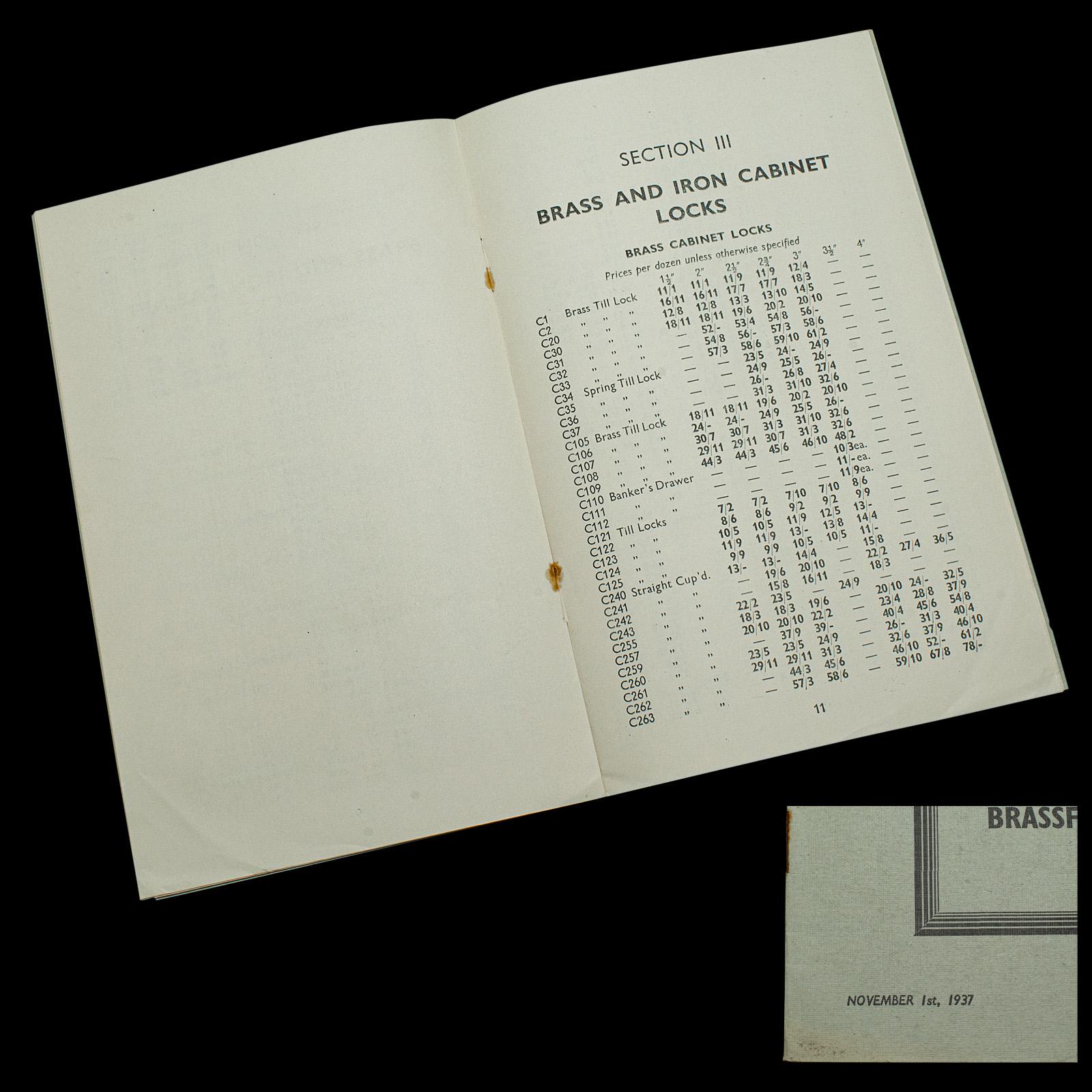 Vintage ETAS Lock Catalogue, English, Illustrated, Trade Directory, Circa 1930 For Sale 5