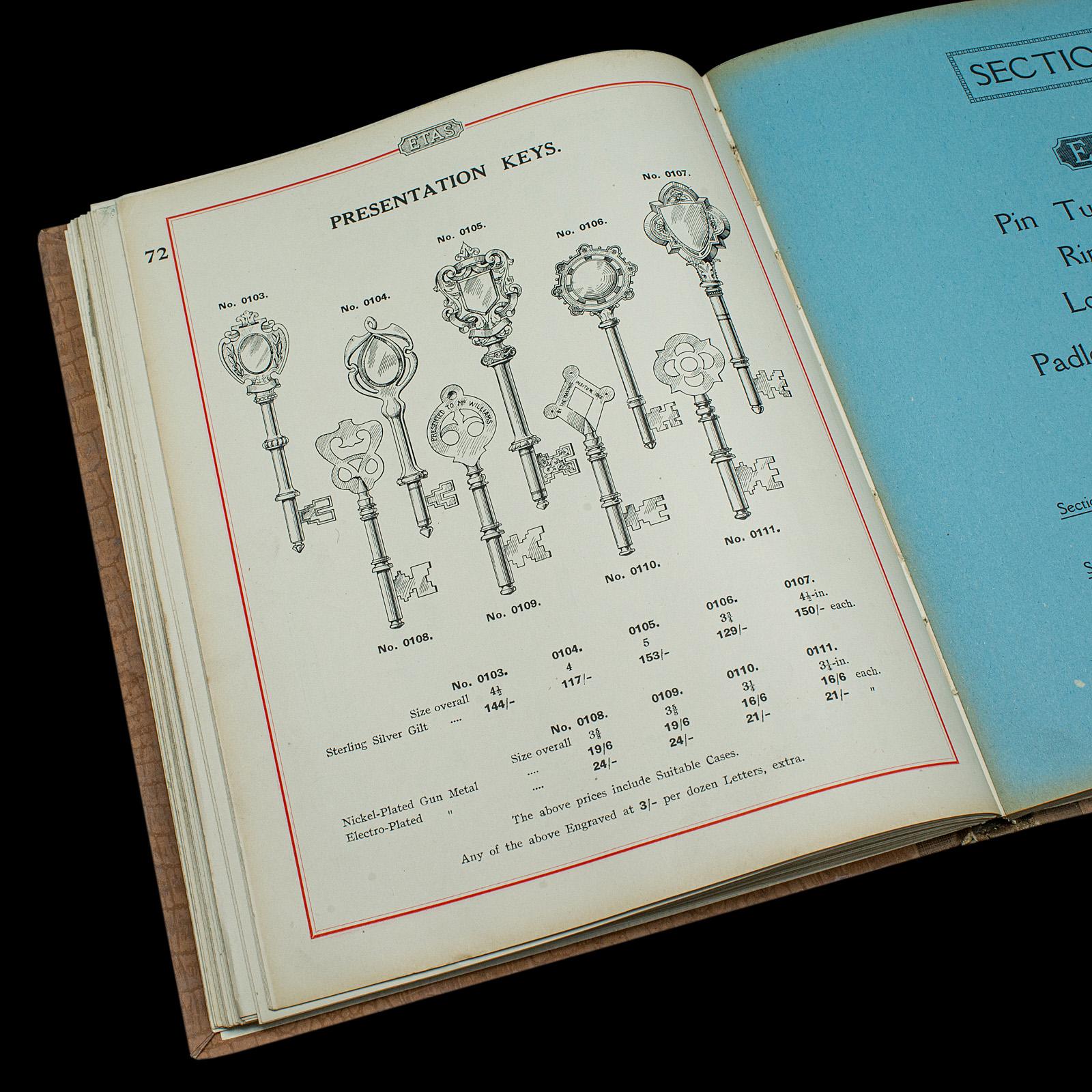 Catalogue de la serrure ETAS, anglais, illustré, guide pour les professionnels, vers 1930 en vente 1