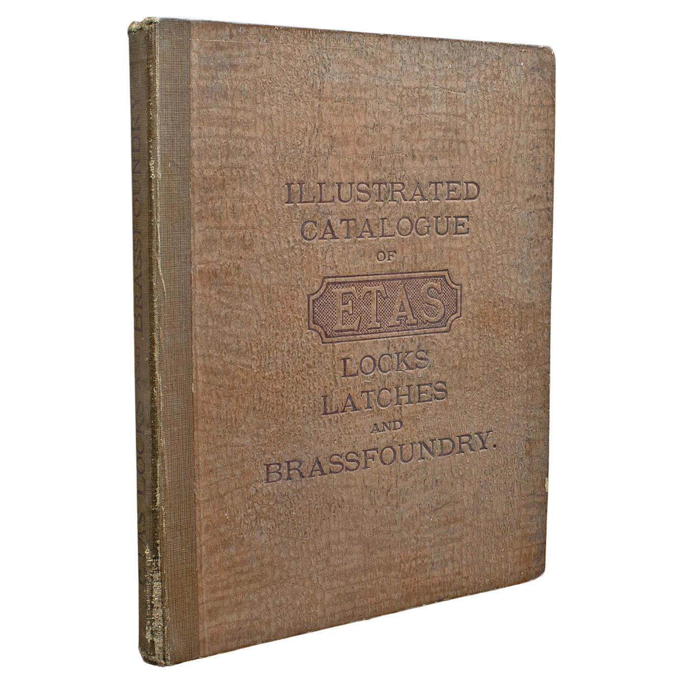 Vintage ETAS Lock Catalogue, English, Illustrated, Trade Directory, Circa 1930 For Sale