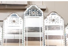 Vintage Etched and Sectioned Wall Mirror