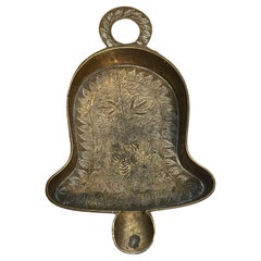 Vintage etched bell shaped Ashtray Trinket Disk