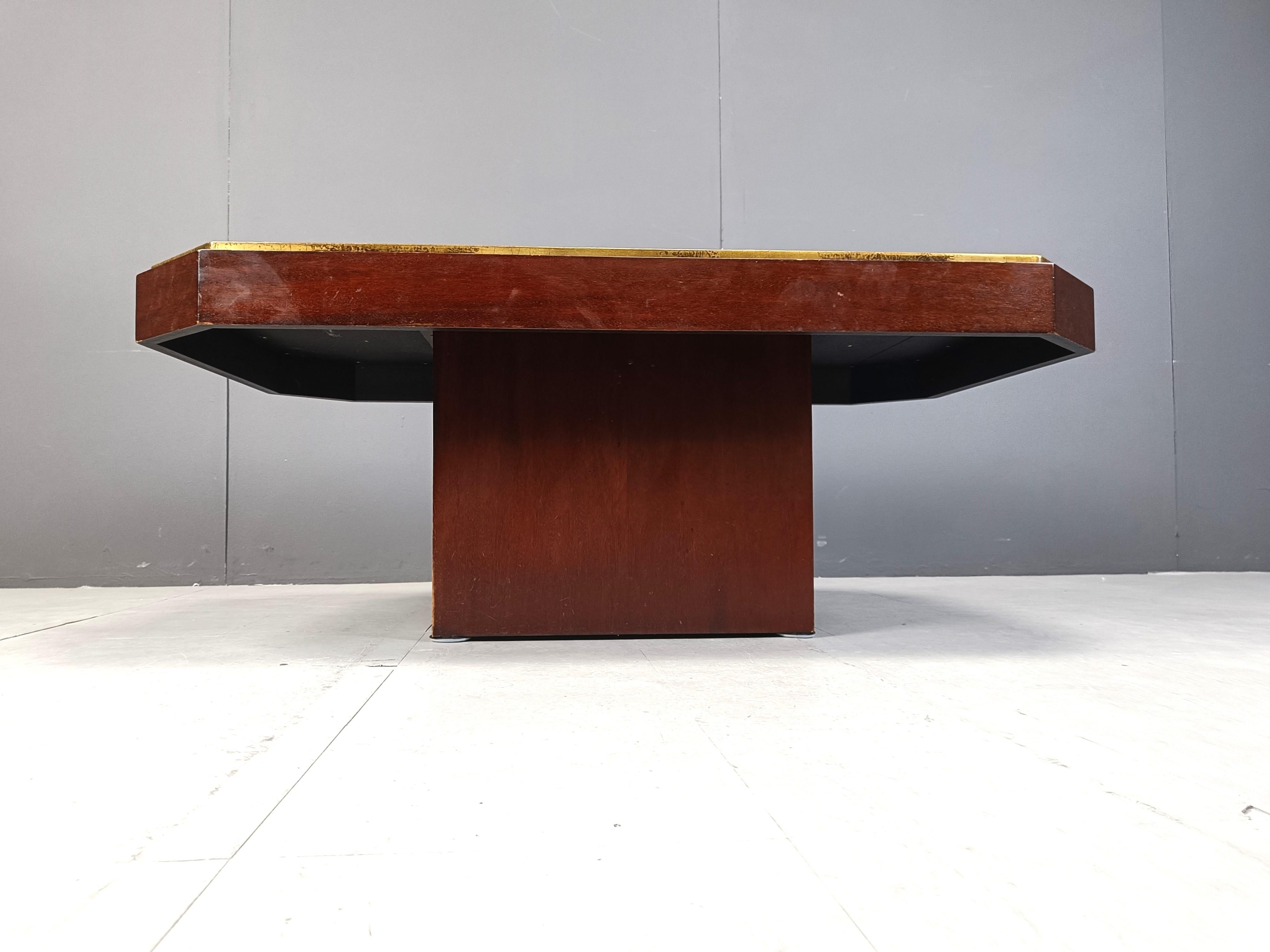 Fine XX secolo Tavolino in ottone acidato vintage anni '70 in vendita