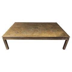Vintage etched brass coffee table by ADS, 1970s Vintage etched brass coffee table by ADS, 1970s