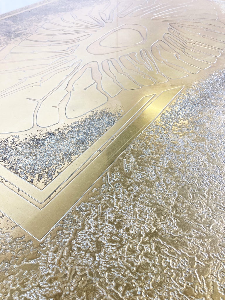 Vintage Etched Brass Coffee Table by Georges Mathias, 1970s For Sale at ...