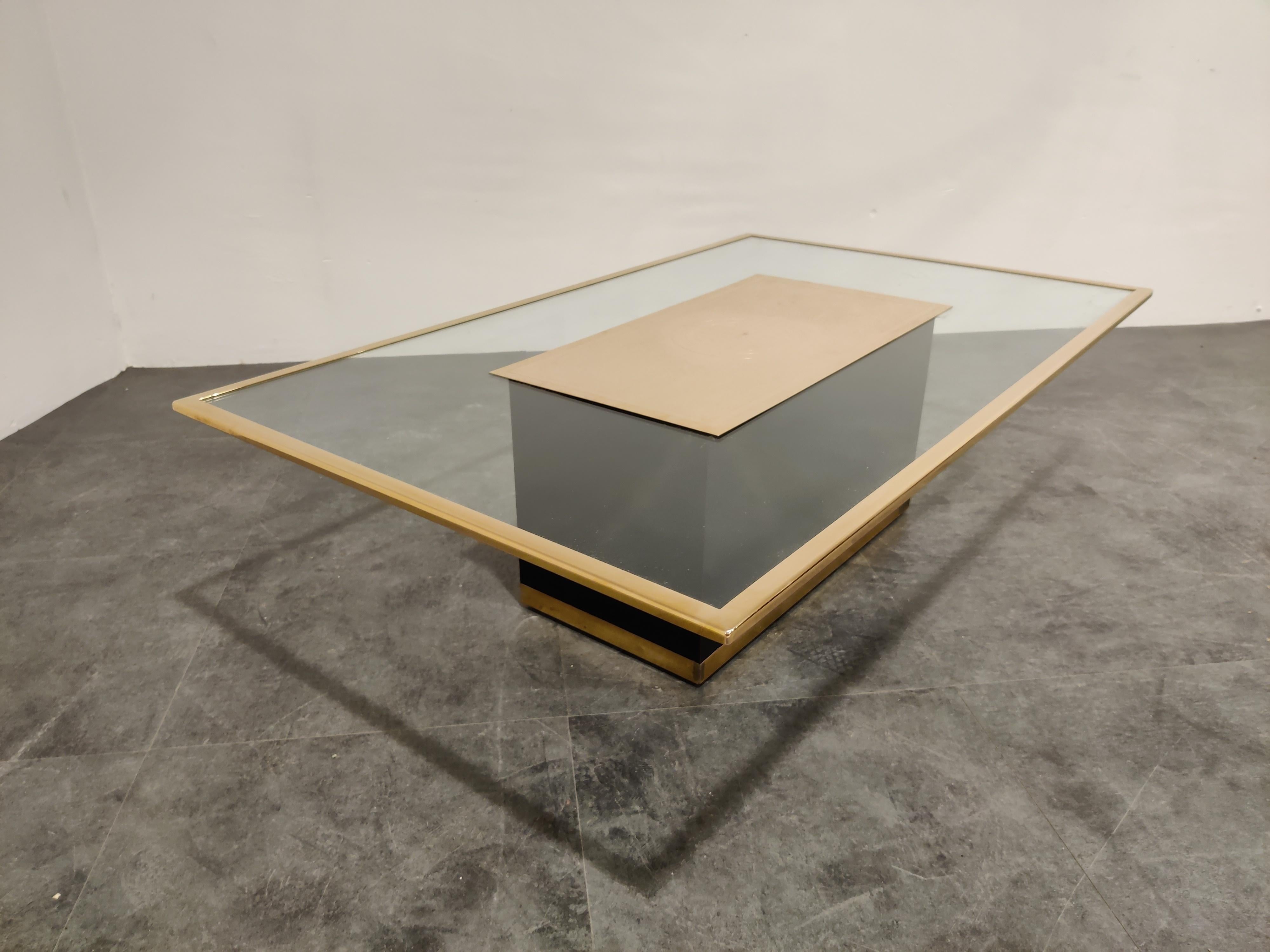 Vintage Etched Brass Coffee Table by Ricco D, 1970s For Sale 7