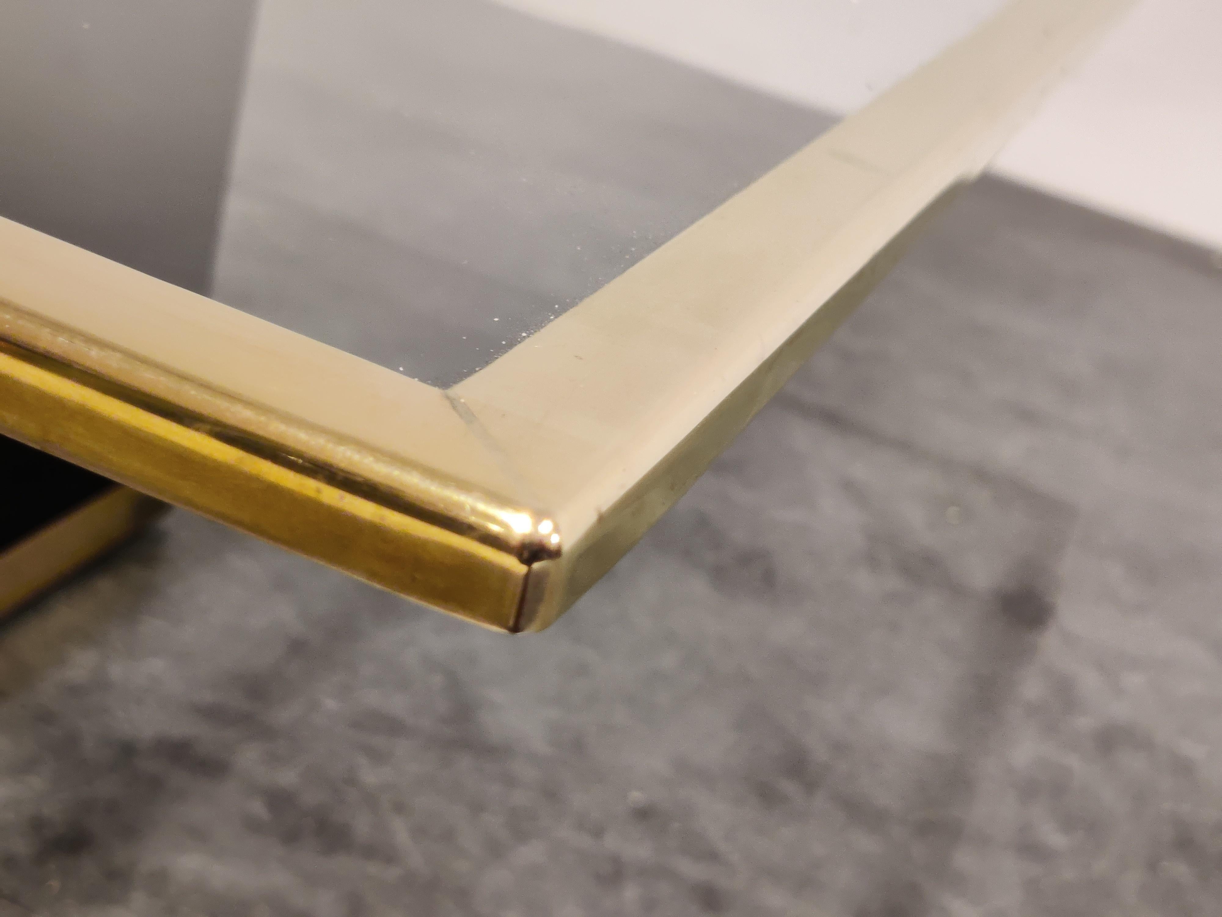 Late 20th Century Vintage Etched Brass Coffee Table by Ricco D, 1970s For Sale