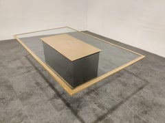 Vintage Etched Brass Coffee Table by Ricco D, 1970s