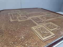 Vintage etched brass side table 1970s